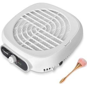 Nail Vacuum Cleaner - Dust Extractor for Nails - Powerful Suction for Manicure in Nail Studio or Home with Brush - Wit