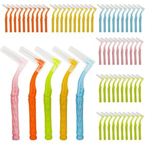 Allecto Plus - Interdentale Borstels voor Tandreiniging in 5 Maten - Rood - 60 Stuks