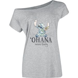Lilo & Stitch Ohana Tropical Dames T-shirt - grijs - M