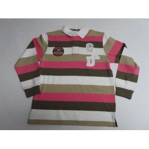 Polo met lange mouw - Jongens - Beige, bruin , rose - Gestreept - 6 jaar 116