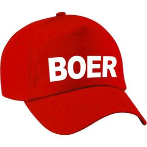 Boer verkleed pet rood voor heren - boeren baseball cap - carnaval verkleedaccessoire voor kostuum