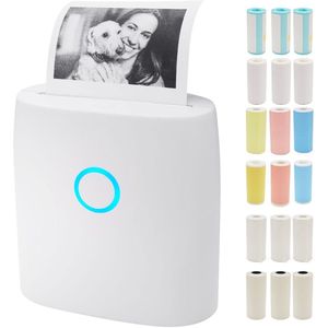 Orbit Electronic Mini Printer - Uitgebreide Complete Set - Premium Pocket Printer - 300 DPI - Scherpe Mini Fotoprinter - Inclusief 18 Rollen Sticker/Papier - Draadloos
