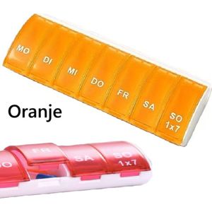 Pillendoosje I Pillendoos I Medicijn Doosje I Pil Box I 7 dagen I 1 Week I Maandag t/m Zondag I Oranje