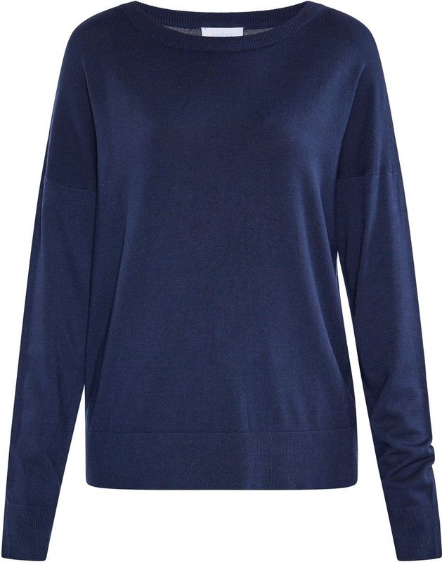 Usha - Fijngebreide Trui - Horizontaal Gestreept - Ronde Hals - Lange Mouwen