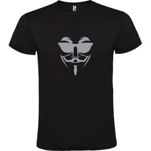 Zwart T shirt met print van "" Vendetta "" print Zilver size L