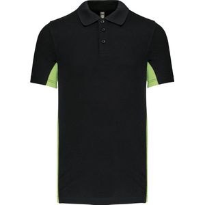 Kariban Tweekleurige piquépolo korte mouwen heren K232 - Black / Lime - 3XL
