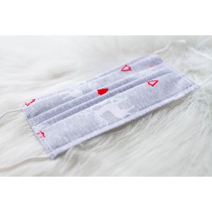 Mondkapje wasbaar - Kerst mondkapje - Rendier Grijs - Herbruikbaar mondkapje - Stoffen mondmasker - Katoen - Niet-medisch mondkapje