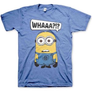 Minions Heren Tshirt -L- Whaaa?!? Blauw