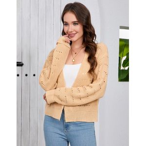 Dames Bolero Lichtgewicht Cardigan Kort Cardigan Elegante Feestelijke Bolero Zomerjas Abrikoos L