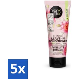 Organic Shop - Shining Leave-In Conditioner Water Lily & Amaranth - 75 ml - Bulkverpakking - 5 stuks