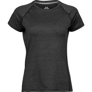 Tee Jays Dames/dames Cool Dry Short Sleeve T-Shirt (Zwart gemêleerd)