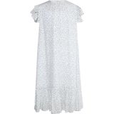 DreiMaster - Vintage Jurk - Blauw Groen Wit - 3/4 Lengte - Ronde Hals - Bloemenprint