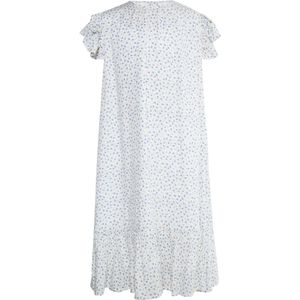 DreiMaster - Vintage Jurk - Blauw Groen Wit - 3/4 Lengte - Ronde Hals - Bloemenprint