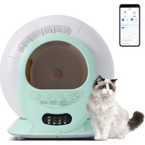 Merax Automatische Elektrische Kattenbak 65L - Premium Zelfreinigende Kattenbak - Wit