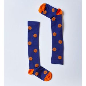 Leuke steunkousen klasse 2 - Zonnebloemen - Maat L/XL - Snuggle Socks