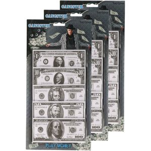 300x Speelgoed geld nep dollars van papier - Speelgoed - Winkeltje/bankieren spelen - Nepgeld - Speelgeld - Dollar biljetten