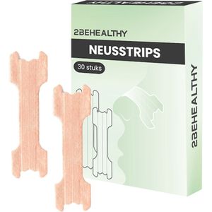 2BEHEALTHY Neusstrips - 30 Stuks - Universeel - Anti Snurk Neuspleisters - Neusspreider - Neus Pleisters - Neusstrips Sport - Nose Strips - Neusstrips Hardlopen - Beige