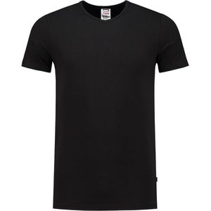 Tricorp 101012 T-Shirt Elastaan Fitted V Hals - Zwart - XL