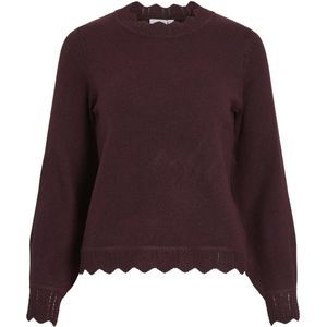 Vila - Vinikolina O-neck Knit Top - Trui - Fig/Melange - Dames