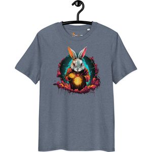 Down The Bitcoin Rabbit Hole T-shirt - Unisex - 100% Biologisch Katoen - Kleur Donker Blauw - Maat XL | Bitcoin cadeau| Crypto cadeau| Bitcoin T-shirt| Crypto T-shirt| Crypto Shirt| Bitcoin Shirt| Bitcoin Merch| Crypto Merch| Bitcoin Kleding