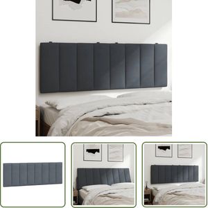 vidaXL Beddengoed - Hoofdkussens - Hoofdbordkussen Hanko 120 cm fluweel donkergrijs - Slaapcomfort - Hoofdsupport - Fluweel