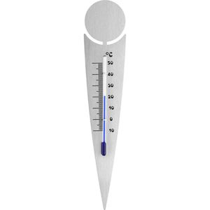 TFA Bloempot Thermometer - 22 cm - binnen/buiten - RVS - ruimte voor labels