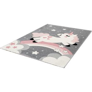 Kindervloerkleed kinderkamer Sterren- roze- unicorn - Lalee - kids karpet - 120 x 170 cm pink roze