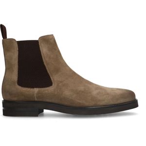 Manfield - Dames - Taupe suède chelsea boots - Maat 43