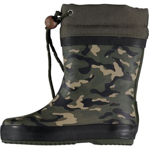 XQ Footwear - Regenlaarzen - Legerprint - Groen - Zwart - Maat 21/22