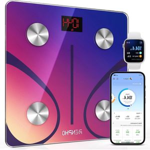 Digitale lichaamsvetweegschaal met app - Bluetooth weegschaal voor lichaamsanalyse - rood Elis 1