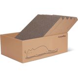Kattenkrabplank, set van 5, kattenkrabdoos met hoogwaardig karton, dubbelzijdig krabkarton voor katten, resistent kattenmeubel, 43,5x29,5x14 cm groot