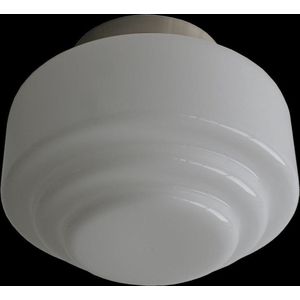 Art deco plafondlamp Cambridge | Ø 30 cm | staal / wit glas | gispen / retro / jaren 30