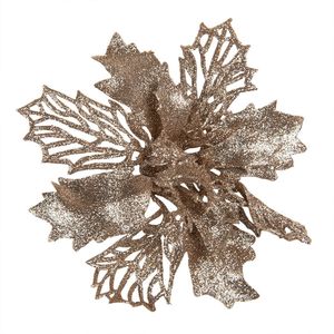 Clayre & Eef Kunstplant Kerstster Ø 14x4 cm Koperkleurig Kunststof