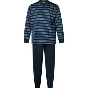 Gentlemen katoenen heren pyjama 4206 - V-hals - S - Blauw.