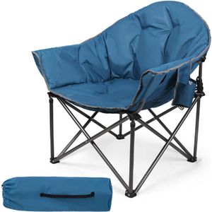 Moonchair Campingstoel XXL - Opvouwbare Ronde Klapstoel Tot 150 Kg - Met Bekerhouder - Draagbaar Voor Camping En Tuin - Inklapbare Stoel Binnen En Buiten