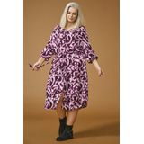 ONLY CARMAKOMA - CARTYLA LIFE 3/4 BLK DRESS AOP - Meisjes - Mini jurken