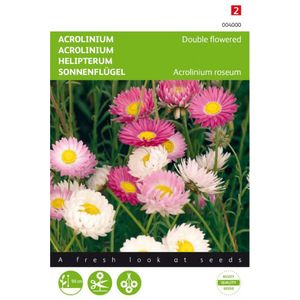 Cactula Bloemenzaden zakje | Acroclinium | dubbelbloemig gemengd | Helipterum (Acroclinium) roseum