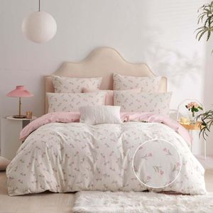 Ibenzoa® Stijlvol bloemenpatroon katoenen dekbedovertrekset voor meisjeskamer