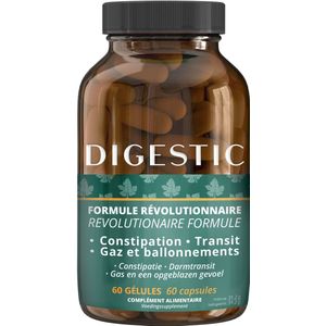 Digestic- Laxeermiddel voor verlichting van constipatie - Ontlasting Verzachter - 100% Natuurlijke Ingrediënten - 60 Capsules - Dikke Darm Detox Reiniging, Verlichting van Winderigheid en Gas, Zacht