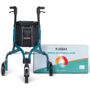 Rovera Mobility - Tripod Design - Binnen Rollator - Groen - Drie Wielen - Ultra Lichtgewicht en Opvouwbaar