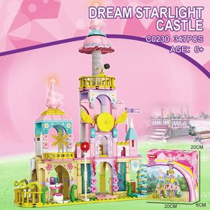 WOMA Dream Starlight Castle - Kasteel bouwstenen - Bouwpakket - Bouwblokken - Bouwset - 3D puzzel - Mini blokjes - Compatibel met Lego bouwstenen - 347 Stuks