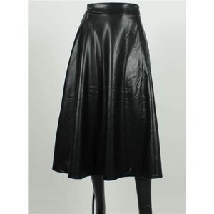 Rok - Leather Look - Zwart - Maat L (40)