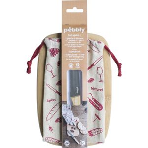 Snijplank met Mes en Bewaarzak, 3-delige Set, 23 cm - Pebbly
