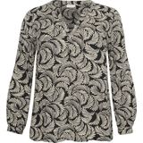 Blouse - Black Deep/Antique White Print - Lange Mouwen - Regular Fit