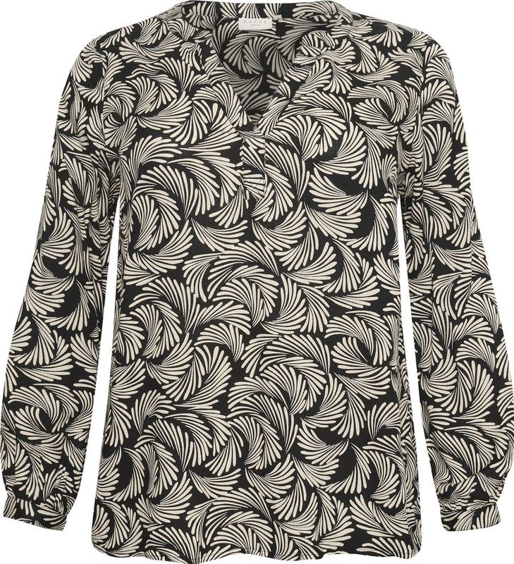 Blouse - Black Deep/Antique White Print - Lange Mouwen - Regular Fit