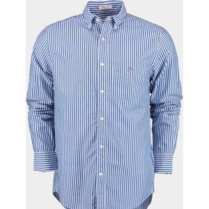 Gant - Casual Overhemd Streep Blauw - Heren - Maat XL - Regular-fit