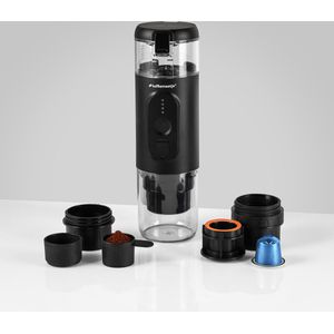 Koffiemaatje® XL | 125 ML | Draagbare Elektrische Koffiemachine | Matt Zwart | Reizen | Onderweg | 18 Bar | Oplaadbaar | Snoerloos | 8.700 MAh | Verwarmt Water | Koffiecups & Gemalen Koffie | Espresso & Lungo | 12V & 220V