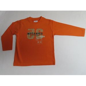 Trui - T-Shirt met lange mouw - Jongen - Oranje - Mecanics - 4 jaar 102