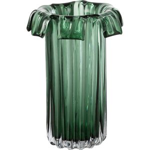 J-line - Vaas Retro Glas Groen Large - 21x21x30cm