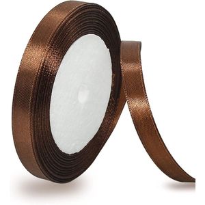 Satin Ribbon Bruin 10mm - 22m Decoratieve Cadeau Ribbon - Brede Ribbon - Stoffen Ribbon voor Trouwen - Doop - Verjaardagscadeaus